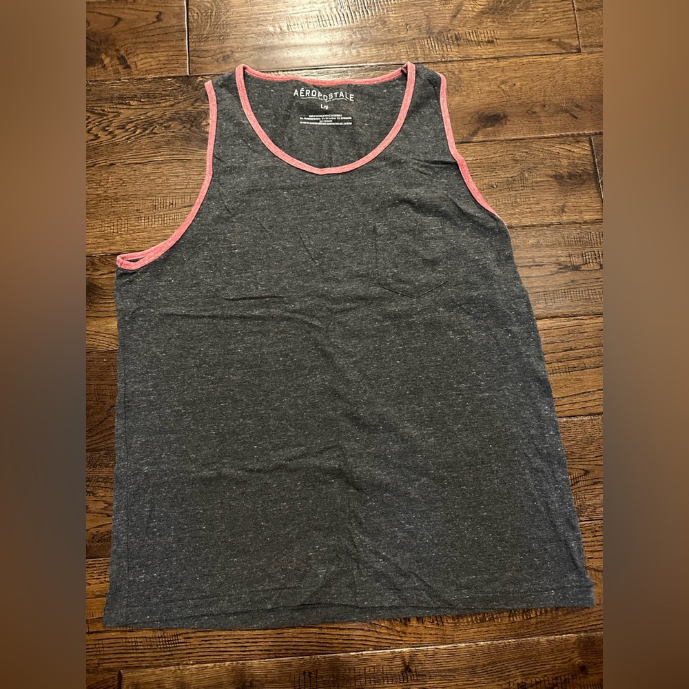Aeropostale Charcoal and Pink Trim Tank